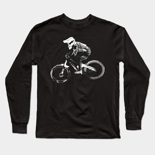 mtb downhill Long Sleeve T-Shirt by rickylabellevie